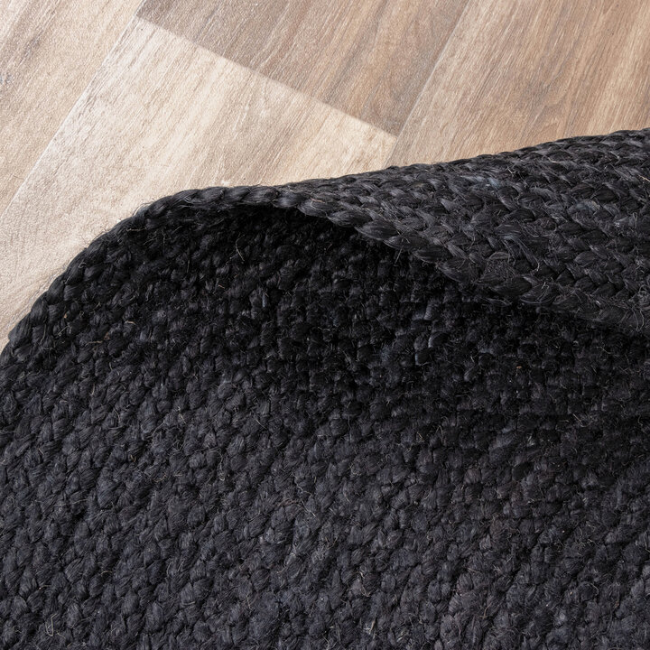 Jute Teppich Rund - Fair Schwarz - 4
