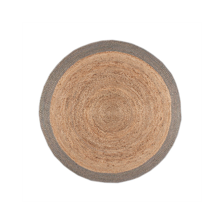 Jute Teppich Rund - Fair Natur Grau - 1