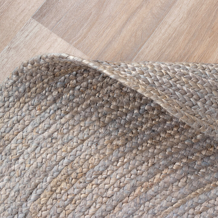 Jute Teppich Rund - Fair Grau - 4