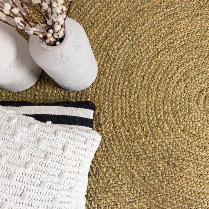 Jute Teppich Rund - Fair Grün - 3