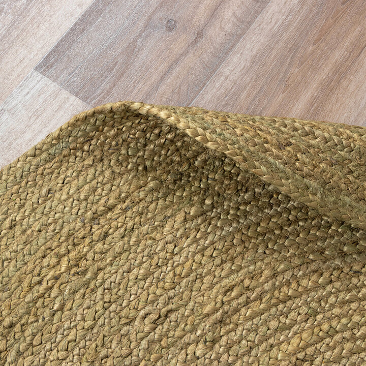 Jute Teppich Rund - Fair Grün - 5
