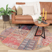 Teppich Patchwork Rund - Moods Rot No.16 