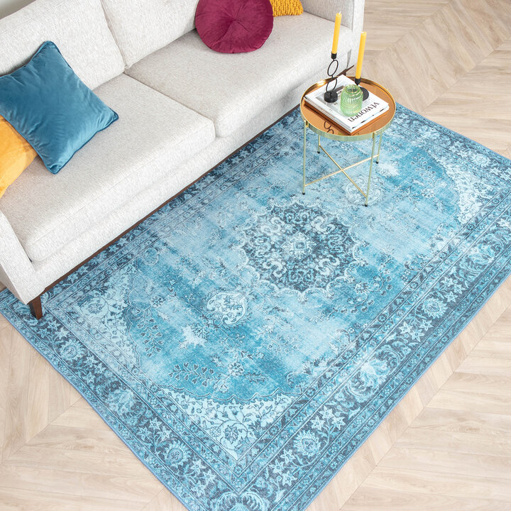 Teppich Vintage - Estate Medaillon Hellblau - 3