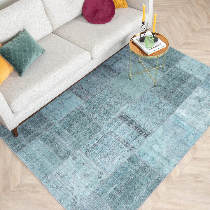 Teppich Patchwork - Estate Blau Grün - 3