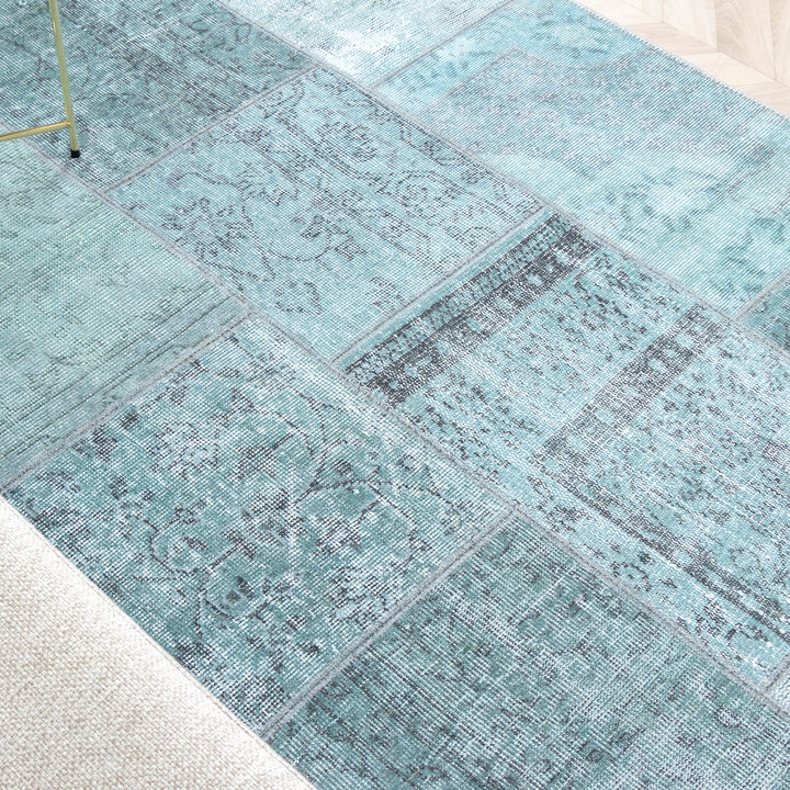 Teppich Patchwork - Estate Blau Grün - 5