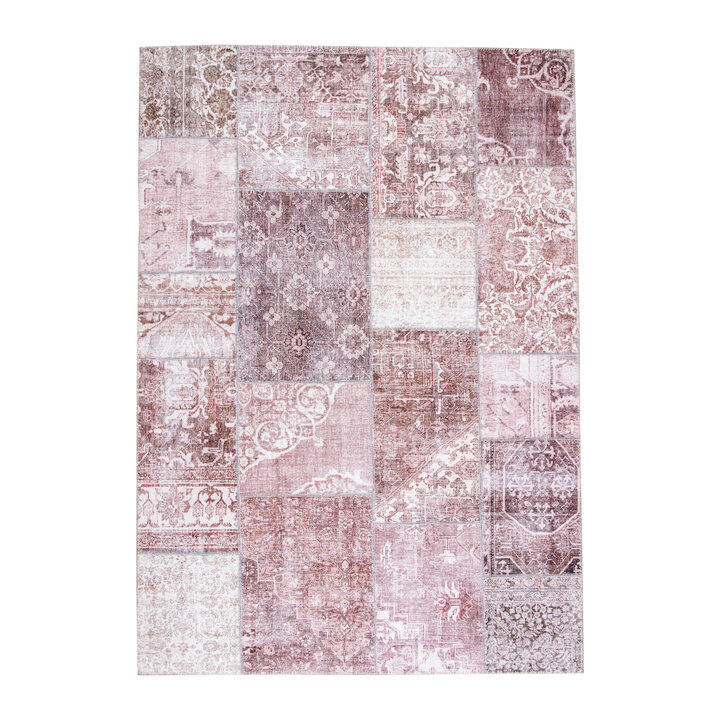 Patchwork Teppich - Lago Rot Rosa - 1