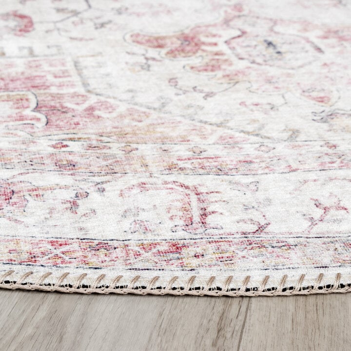 Teppich Vintage Rund - Lago Rot Rosa - 4