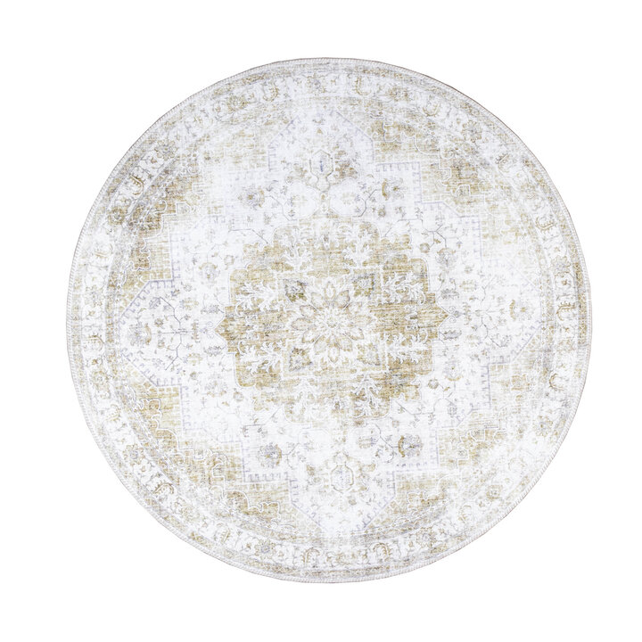 Teppich Vintage Rund - Lago Grün Creme - 1