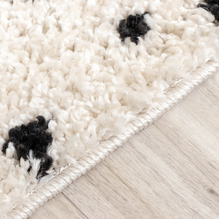 Teppich Hochflor - Grand Dots Creme Schwarz - 4