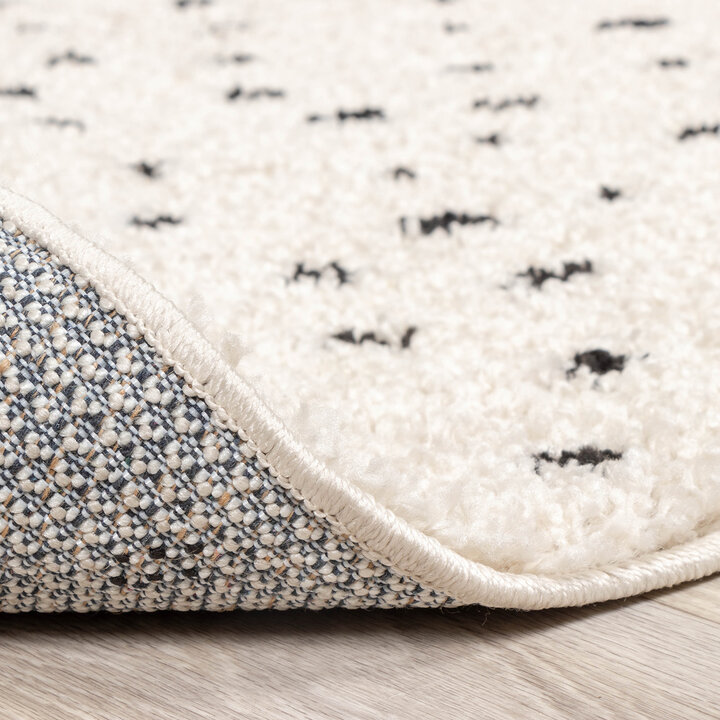 Teppich Hochflor - Grand Dots Creme Schwarz - 5