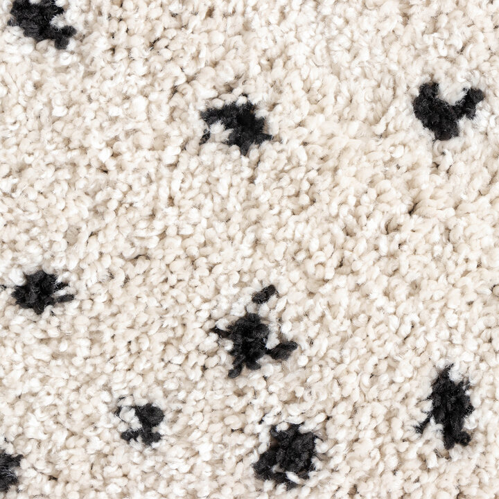 Teppich Hochflor Rund - Grand Dots Creme Schwarz - 4