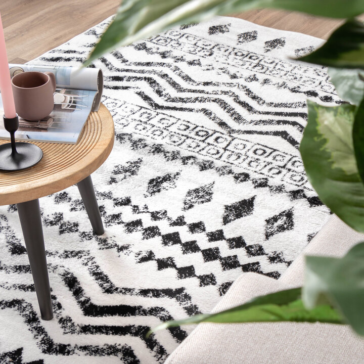 Skandinavische Teppich - Scandi Noak Schwarz Weiß - 4
