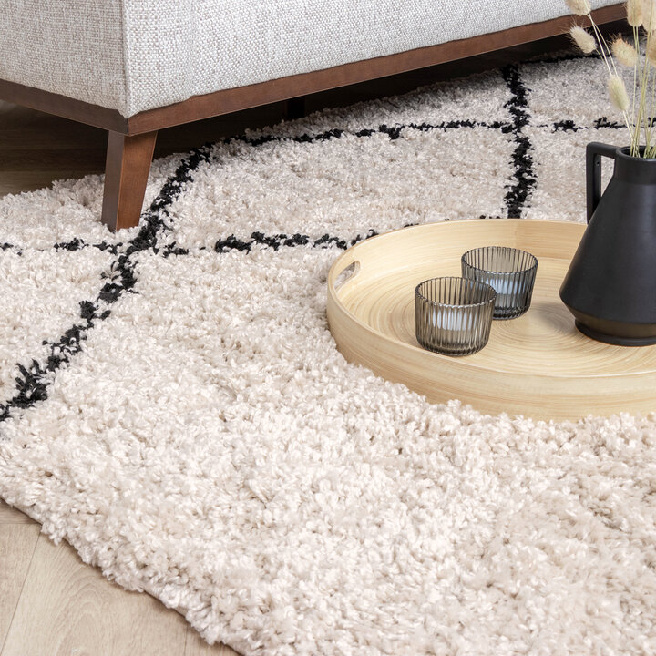 Teppich Hochflor - Sensa Double Creme Schwarz - 3