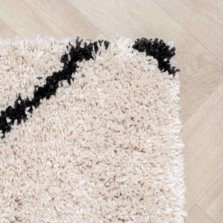Teppich Hochflor - Sensa Double Creme Schwarz - 5