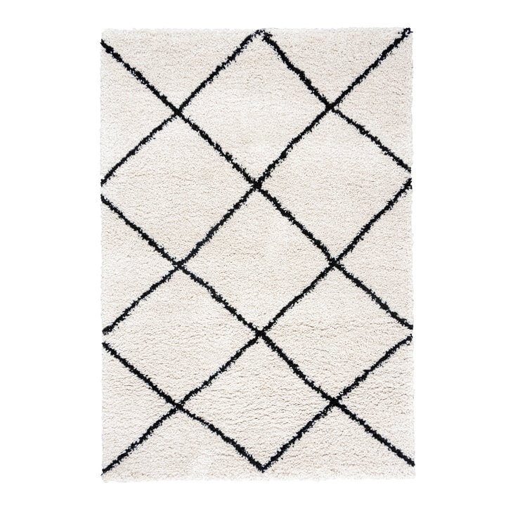 Teppich Hochflor - Sensa Lines Creme Schwarz - 1