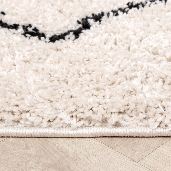 Teppich Hochflor - Sensa Pair Creme Schwarz - 7