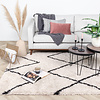 Teppich Hochflor - Sensa Square Creme Schwarz 