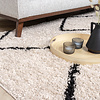 Teppich Hochflor - Sensa Square Creme Schwarz 