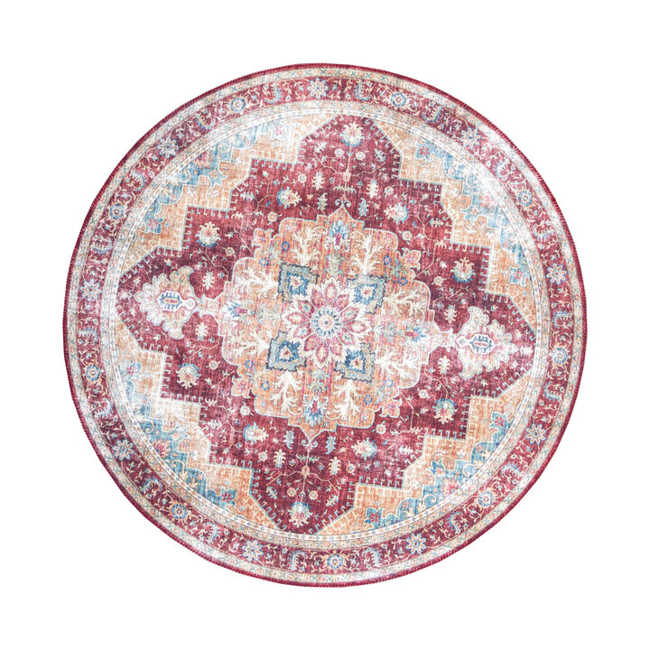 Teppich Vintage Rund - Azara Rot - 1