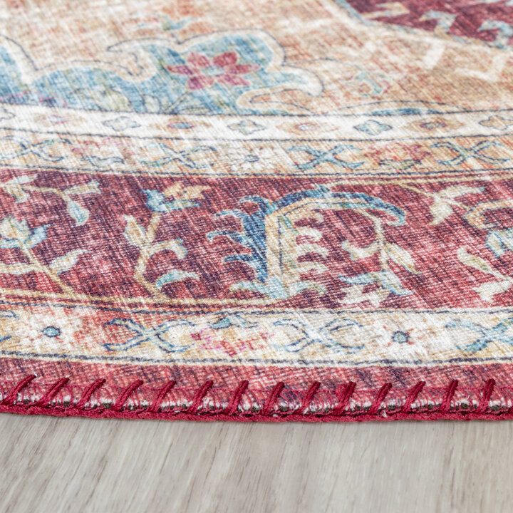 Teppich Vintage Rund - Azara Rot - 3