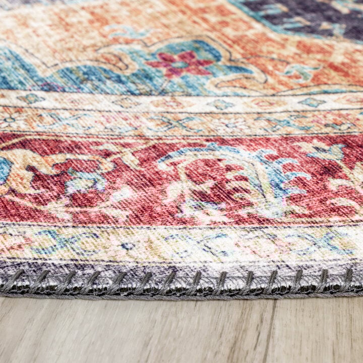 Teppich Vintage Rund - Azara Blau Rot - 3