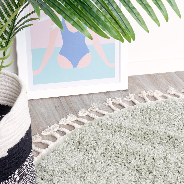 Teppich Hochflor Rund - Lofty Fringe Mint - 3