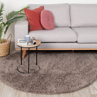 Teppich Hochflor Rund - Lofty Taupe 