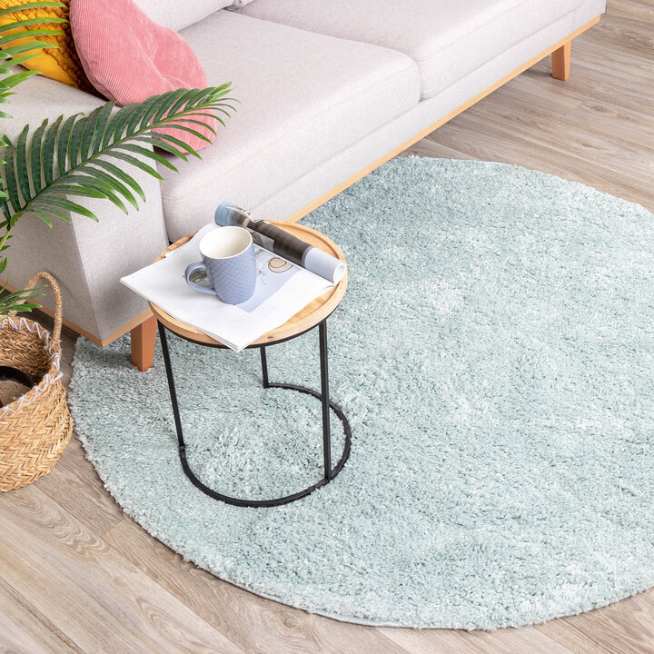 Teppich Hochflor Rund - Lofty Hellblau Türkis - 3