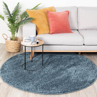 Teppich Hochflor Rund - Lofty Blau 