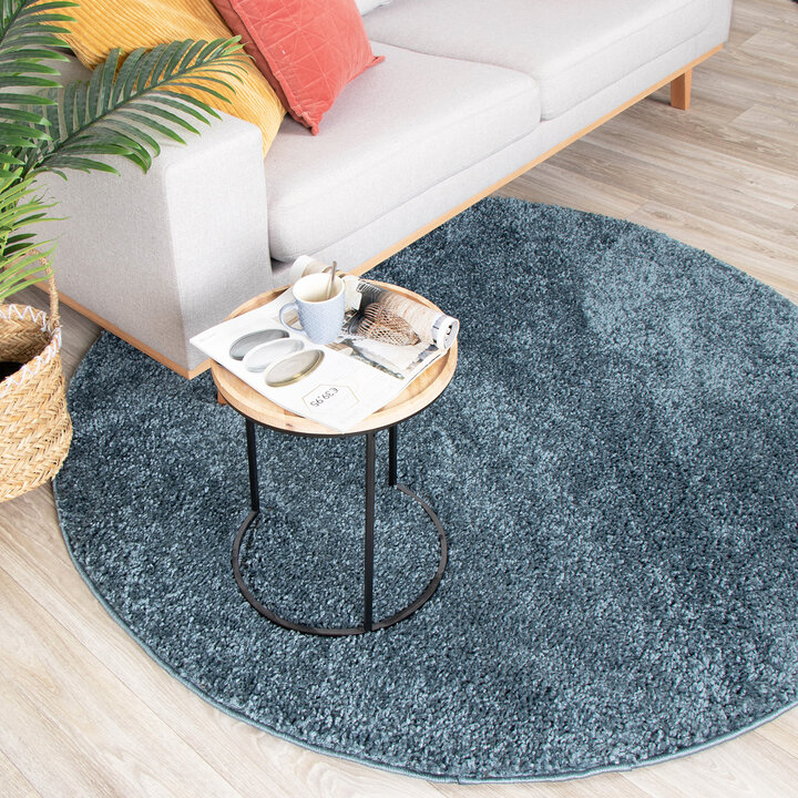 Teppich Hochflor Rund - Lofty Blau - 3