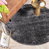 Hochflor Teppich Rund - Glazy Anthrazit 