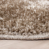 Hochflor Teppich Rund - Glazy Taupe Braun
