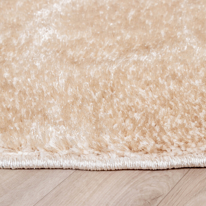 Hochflor Teppich Rund - Glazy Beige Creme - 5