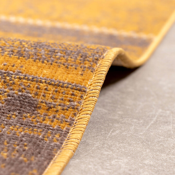 Teppich Vintage - Spring Patchwork Ockergelb Taupe - 6