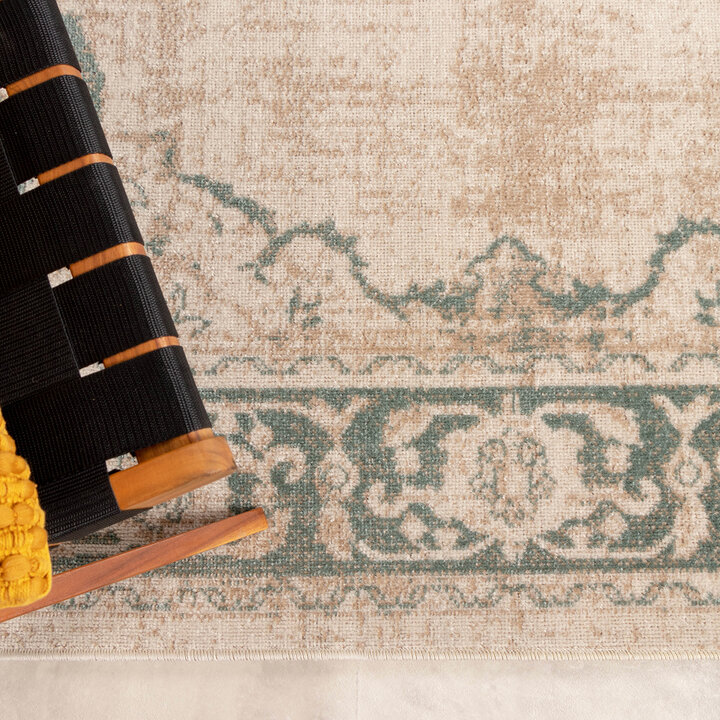 Teppich Vintage - Spring Medaillon Creme Grün - 4