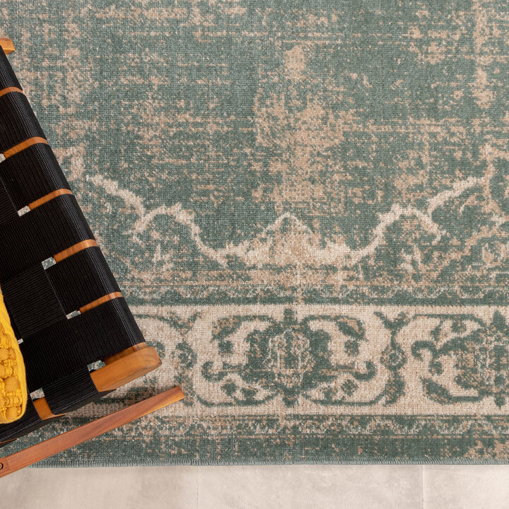 Teppich Vintage - Spring Medaillon Grün Creme - 4