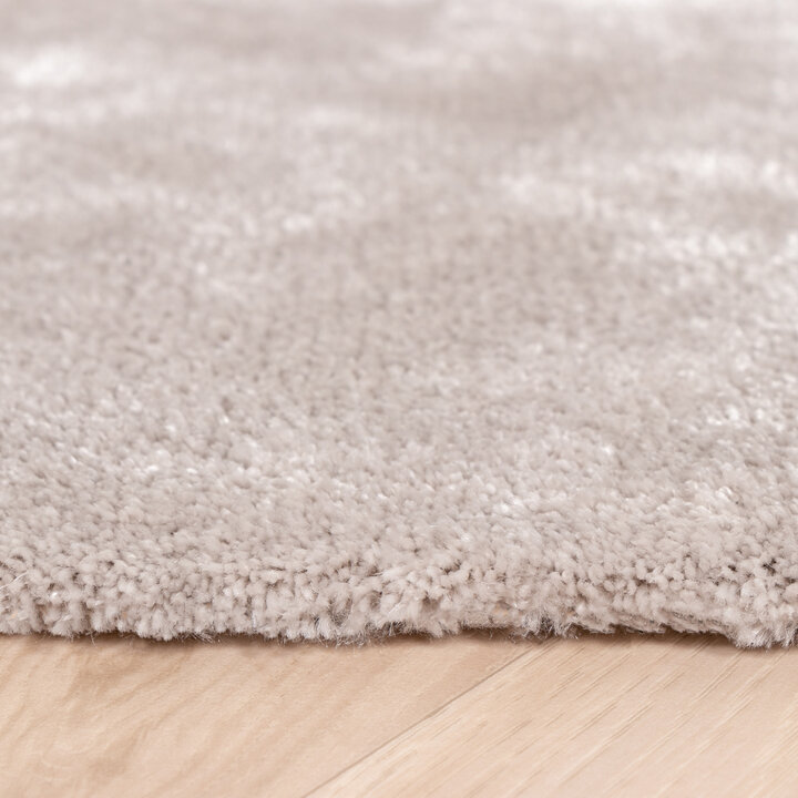 Waschbarer Viskose Teppich Rund - Vive Grau - 3