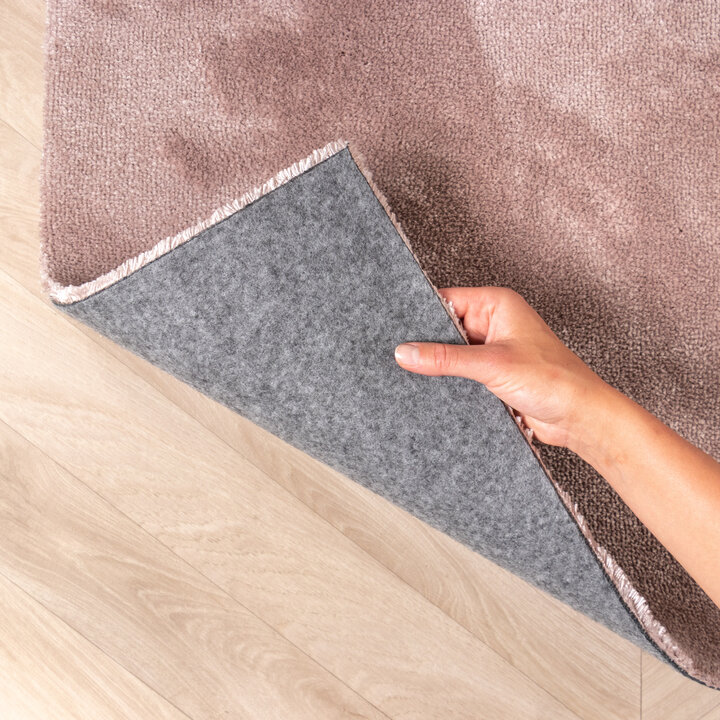 Waschbarer Viskose Teppich Rund - Vive Altrosa - 5
