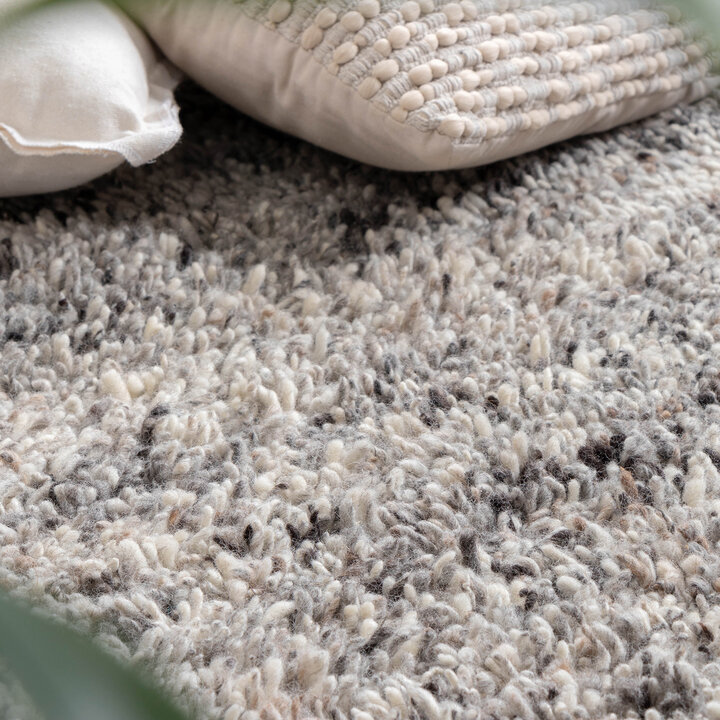 Hochflor Wollteppich - Royal Hellgrau Meliert - 3