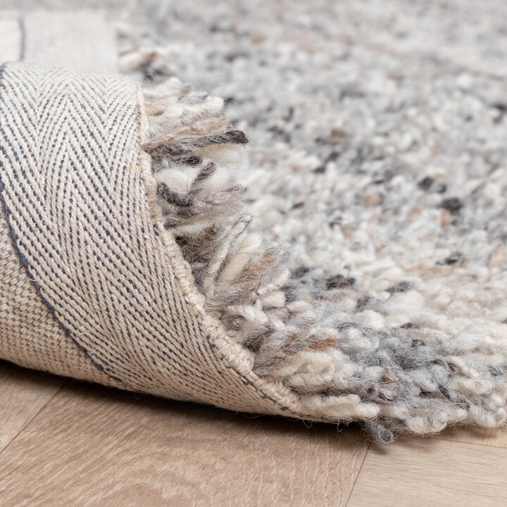 Hochflor Wollteppich - Royal Hellgrau Meliert - 7
