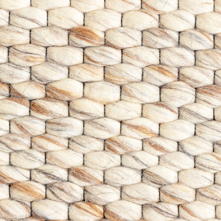 Wollteppich - Melange Creme Braun - 6