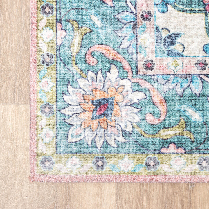 Teppich Vintage - Lily Oriental Blau Rosa - 4