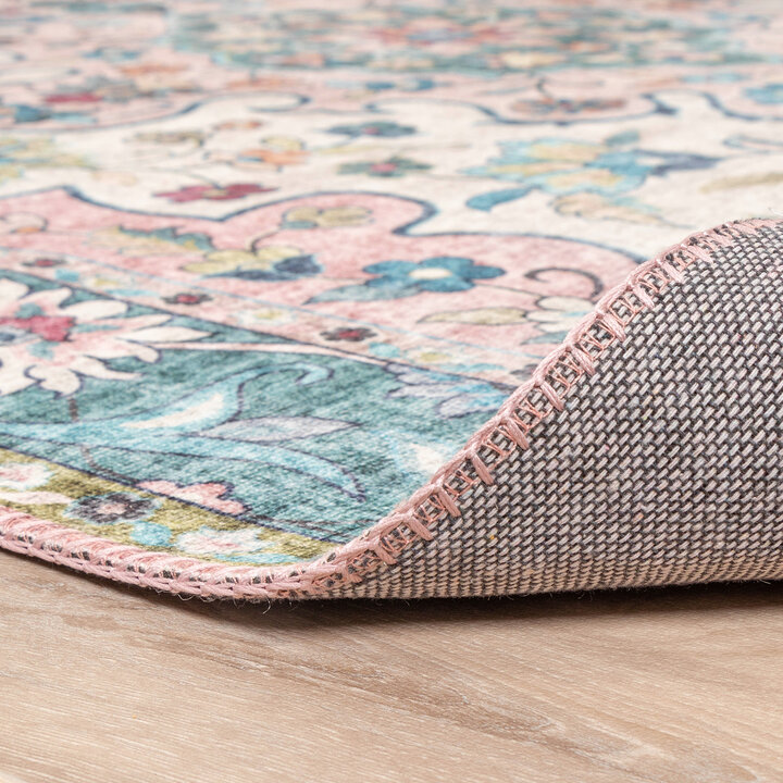 Teppich Vintage - Lily Oriental Blau Rosa - 5