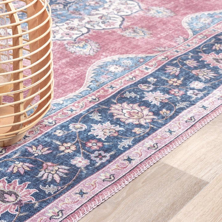 Teppich Vintage - Lily Medaillon Rot Rosa - 4