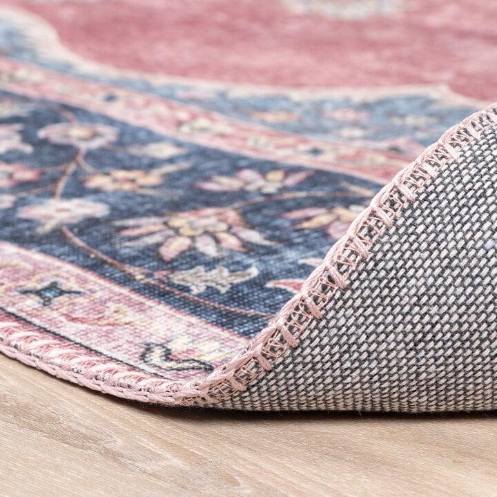 Teppich Vintage - Lily Medaillon Rot Rosa - 5