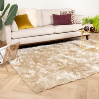 Hochflor Teppich - Glorious Champagner Creme 