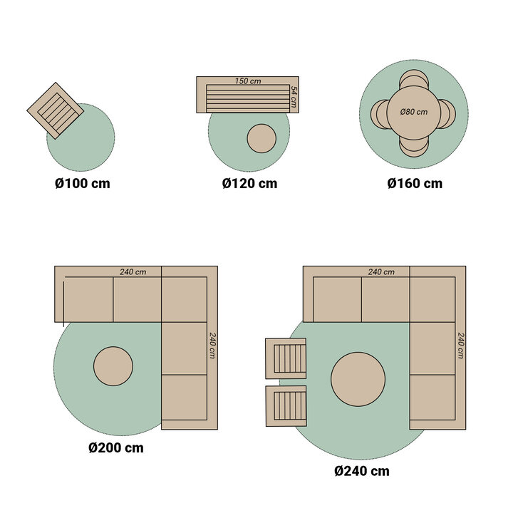Teppich Vintage Rund - Spring Patchwork Grün Grau - 5