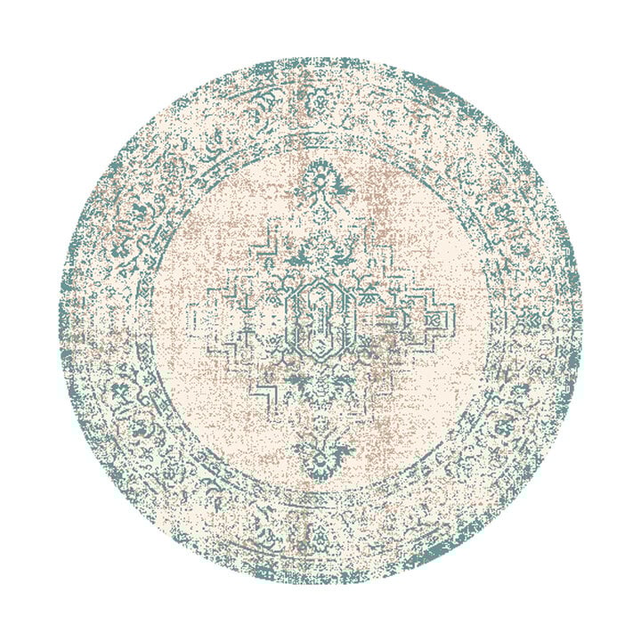 Teppich Vintage Rund - Spring Ethnic Creme Grün - 1