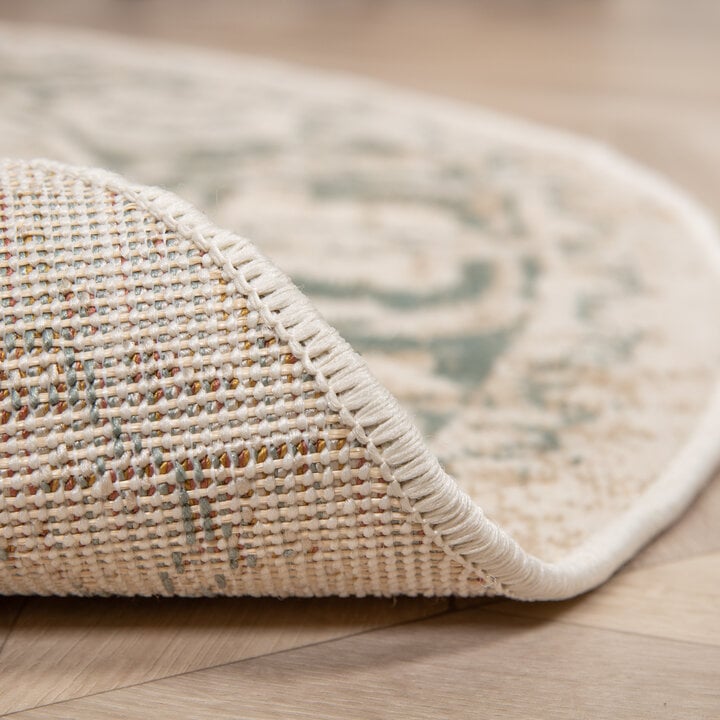 Teppich Vintage Rund - Spring Medaillon Creme Grün - 4