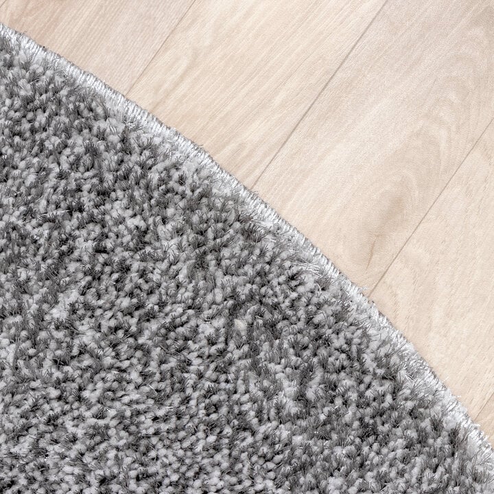 Hochflor Teppich Rund - Glazy Hellgrau - 3